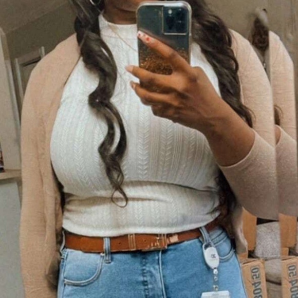 026 Fitted Ribbed Knit Mock Neck Tank Top - Picture 9 of 16